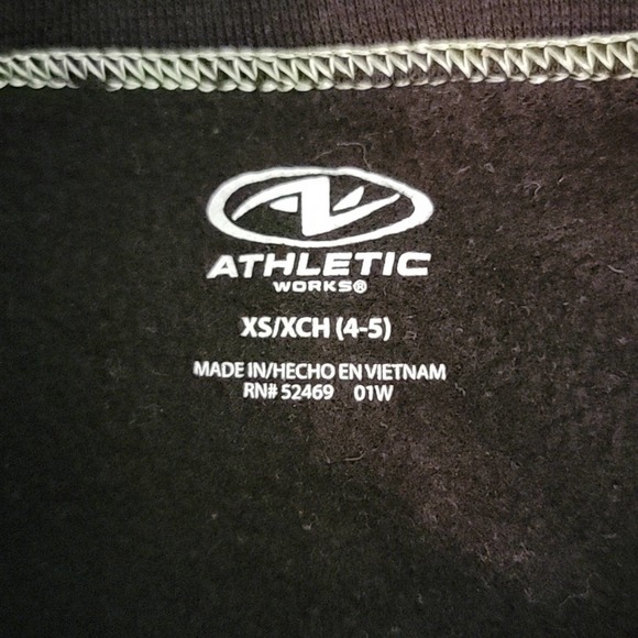 Athletic Works Black Pullover Fleece Lined Long Sleeve Sweatshirt Sz XS - Picture 4 of 6